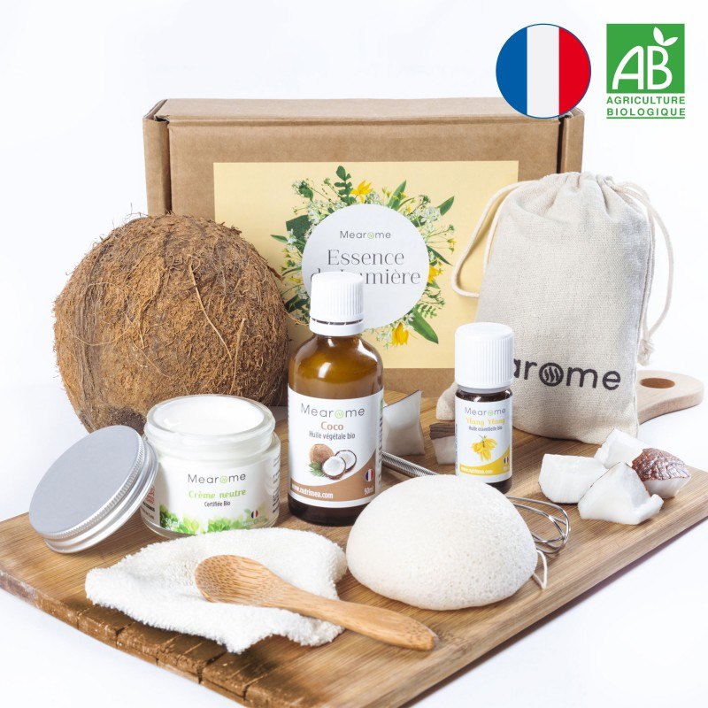 Kit Illuminateur & Hydratant, cosmétique Bio DIY - Huile de Coco, huile